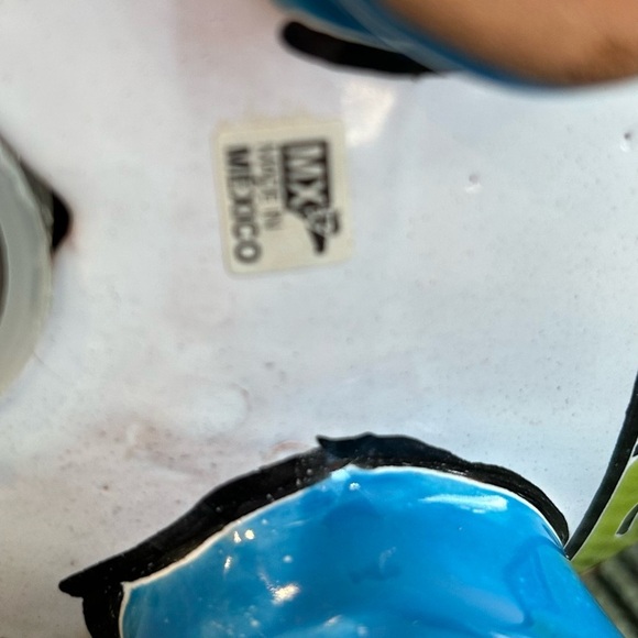 NEW Blue /Flower Mexican Talavera Hand Painted Piggy Bank Clay Colorful Folk Art - Picture 7 of 10